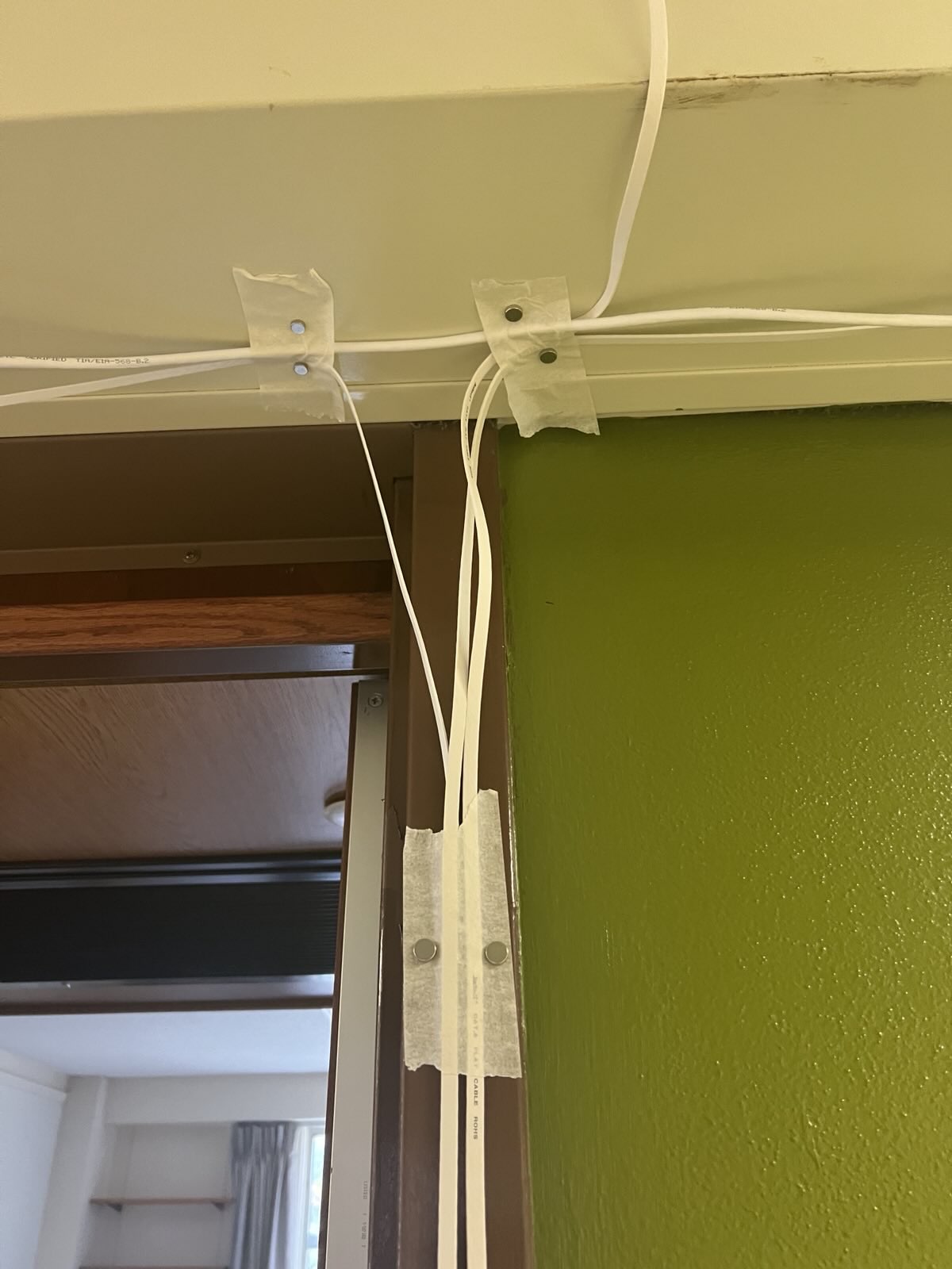 Networking Cables on Door